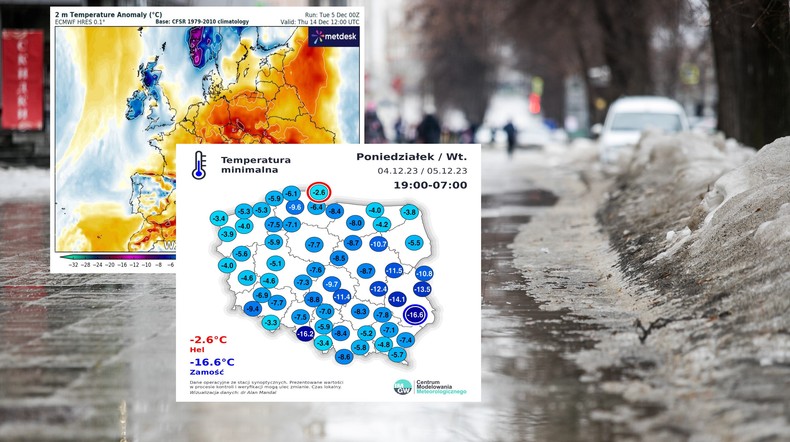 Mrozy niebawem ustąpią. Do Polski zmierza solidna odwilż (mapy: wxcharts.com/IMGW)