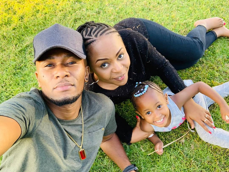DJ MO with his wife Size 8 and Daughter Wambo 