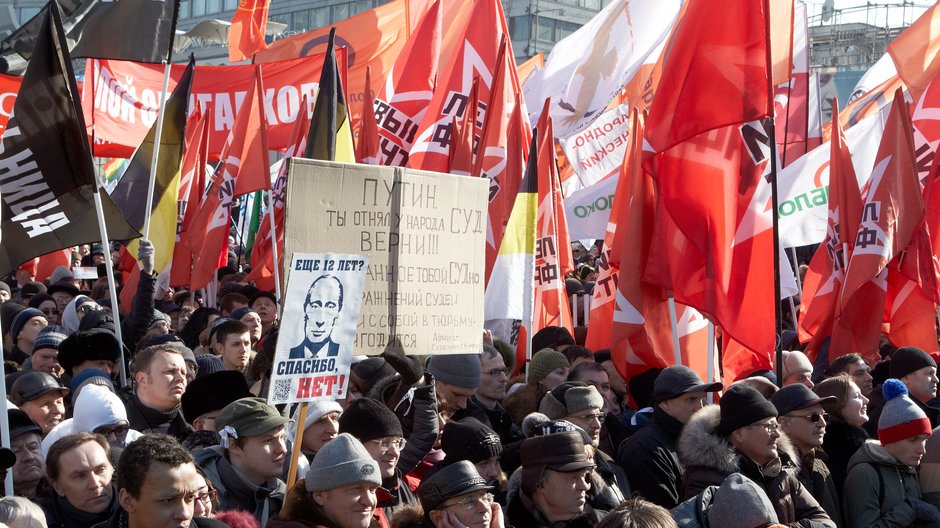 Protest antyputinowski w centrum Moskwy, 10 marca 2012 r.