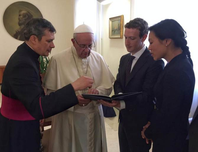 Mark Zuckerberg z żoną u papieża Franciszka