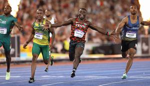 Ferdinand Omanyala of Kenya wins the Men™s 100m Final on Day 6 of the XXII Commonwealth Games at Alexander Stadium in Birmingham, England, Wednesday, August 3, 2022.