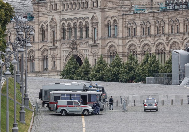 Rosyjskie służby na Placu Czerwonym w Moskwie