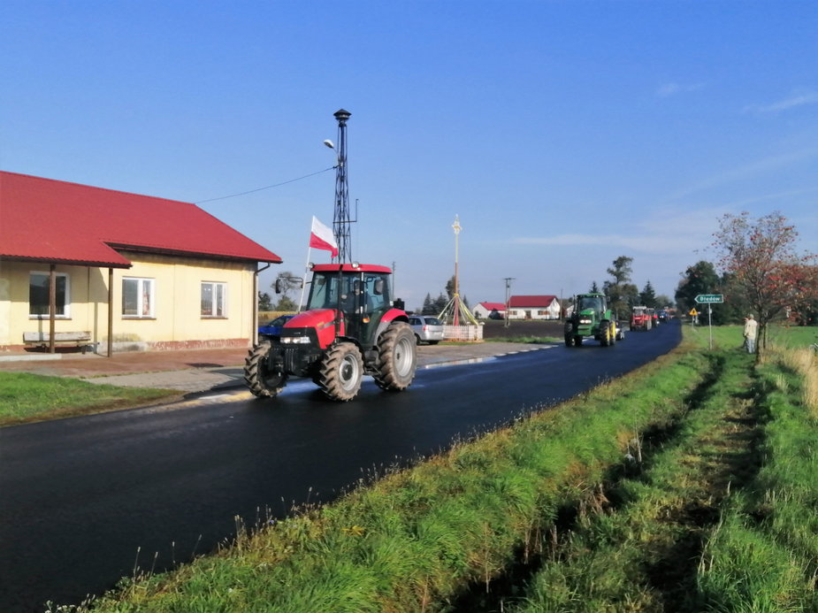 Protest rolników w okolicach Łowicza