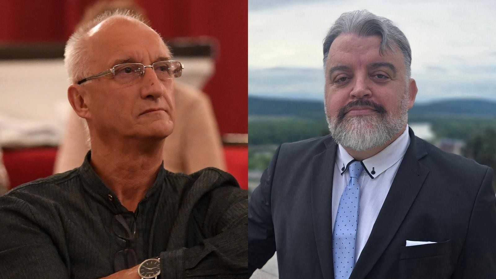 Spisovateľ Jozef Banáš a politický analytik Eduard Chmelár.
