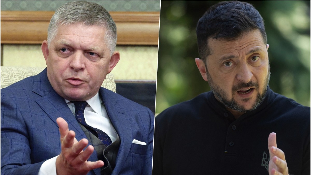 Robert Fico a Volodymyr Zelenskyj.