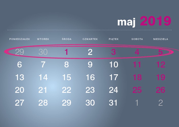 Majówka w 2019 roku może być bardzo długim weekendem. Biorąc 3 dni wolnego można odpoczywać przez 9 dni
