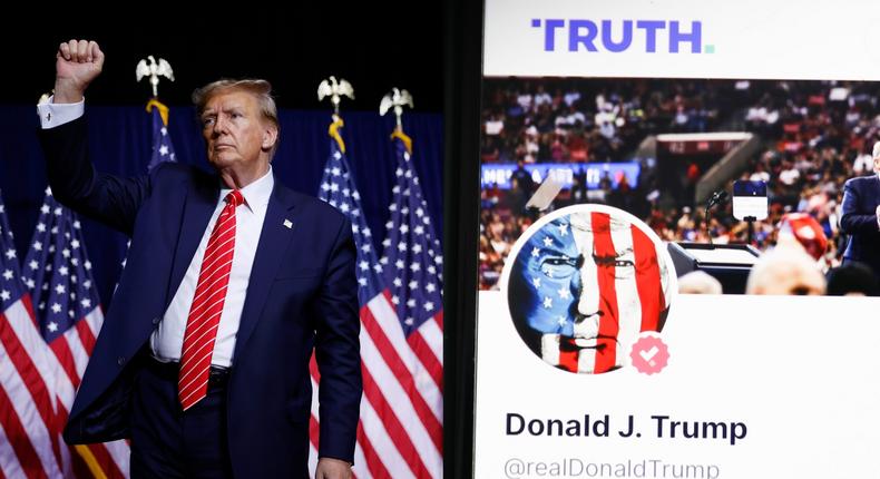 Former President Donald Trump could reap billions if Truth Social's parent company's long-delayed merger finally goes through.Chip Somodevilla; Jakub Porzycki/NurPhoto via Getty Images