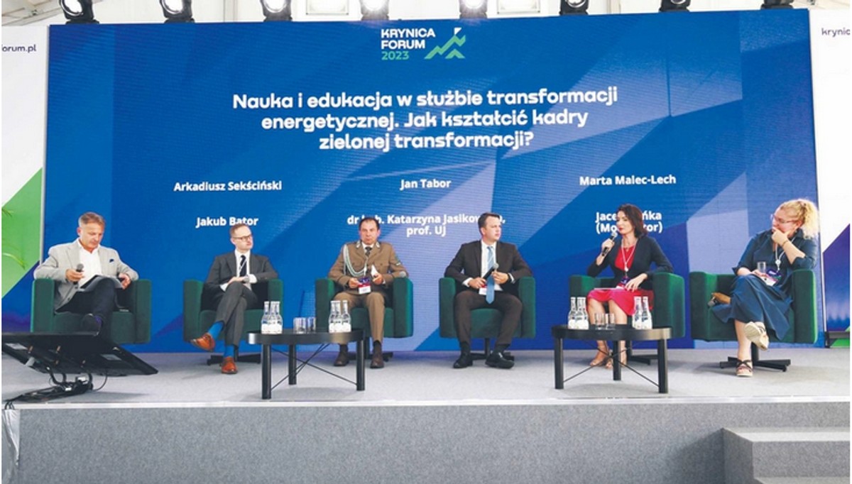 Dyskusja poświęcona kadrom zielonej transformacji, w której wziął udział m.in. Arkadiusz Sekściński, prezes PGE Baltica, była części ścieżki tematycznej „Bezpieczeństwo klimatyczne” na Krynica Forum 2023