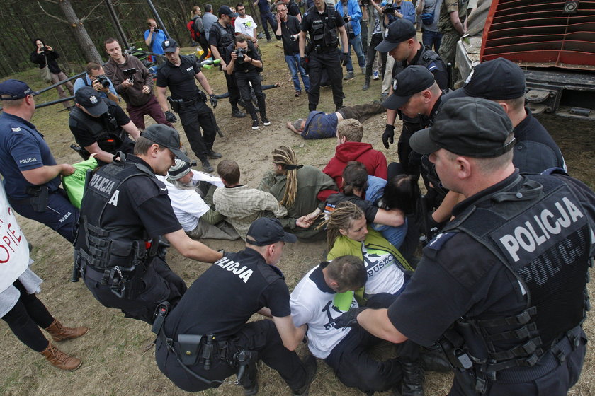 protest Greenpeace w Puszczy Białowieskiej