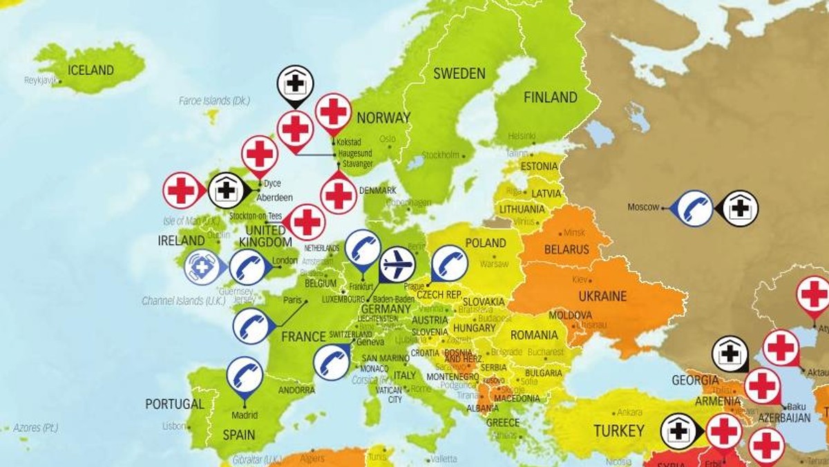 International SOS służba zdrowia opieka medyczna mapa