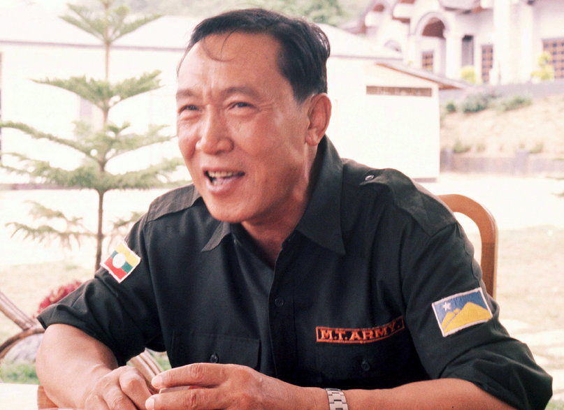 Hun Sa, baron narkotykowy ze Złotego Trójkąta. Zdjęcie opublikowane po jego śmierci w 2007 r