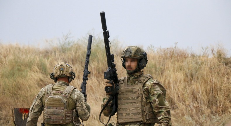 Rangers with the 4th Regiment of Ukraine's Special Operations Forces holding DDM4 rifles.Courtesy of the 4th Ranger Regiment