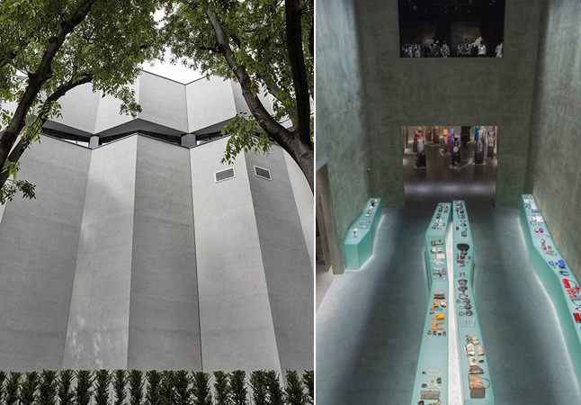 Az Armani Silos homlokzata és belső tere