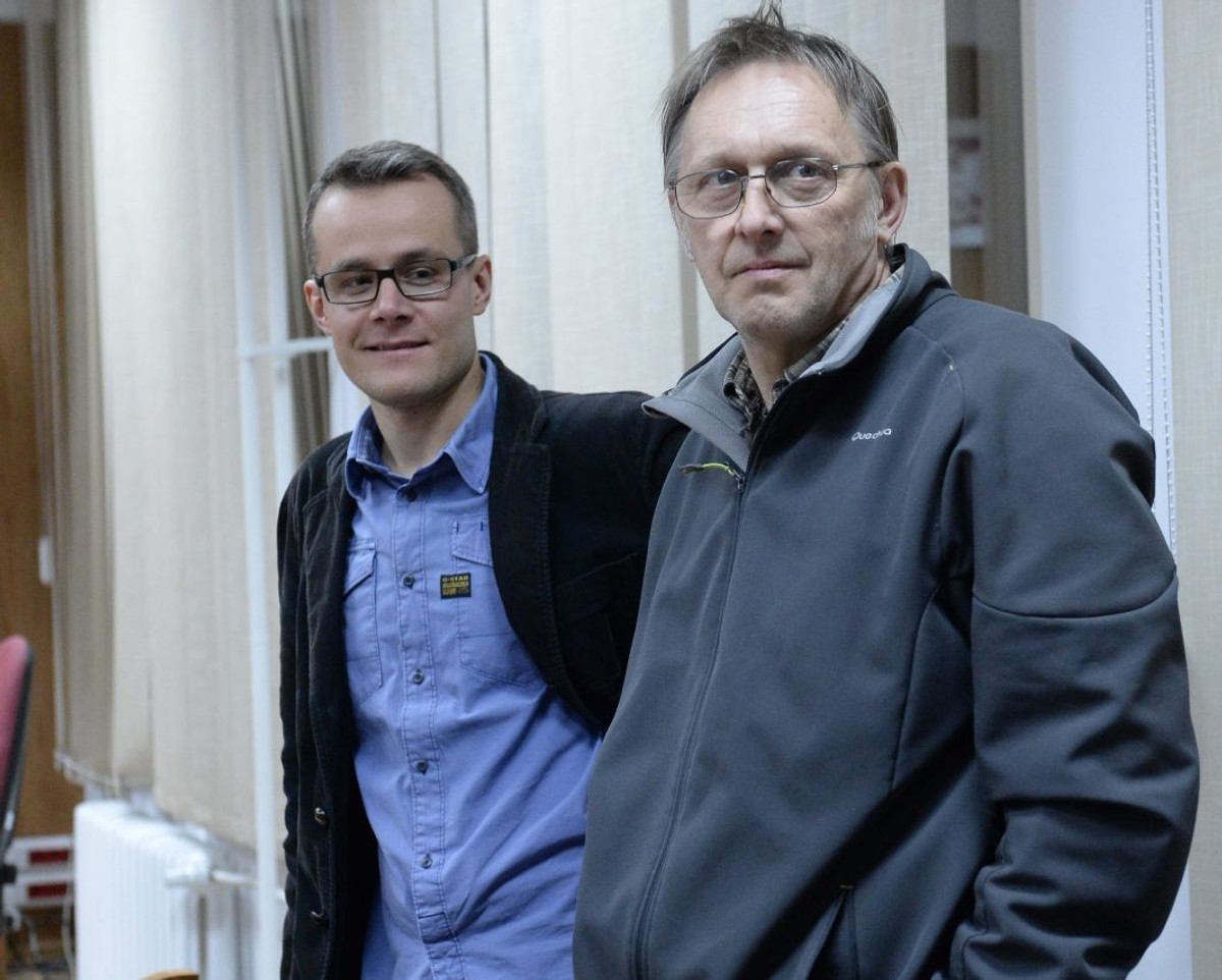 Fotoreporter PAP Tomasz Gzell i dziennikarz Telewizji Republika Jan Pawlicki