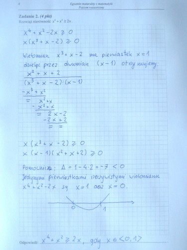 Matura z matematyki - poziom rozszerzony. Odpowiedzi