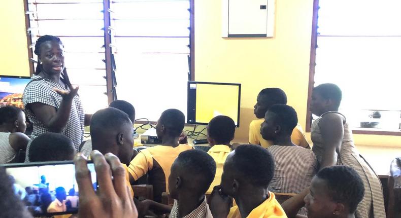 Good samaritan donates computers to Volta region’s community where women don’t give birth