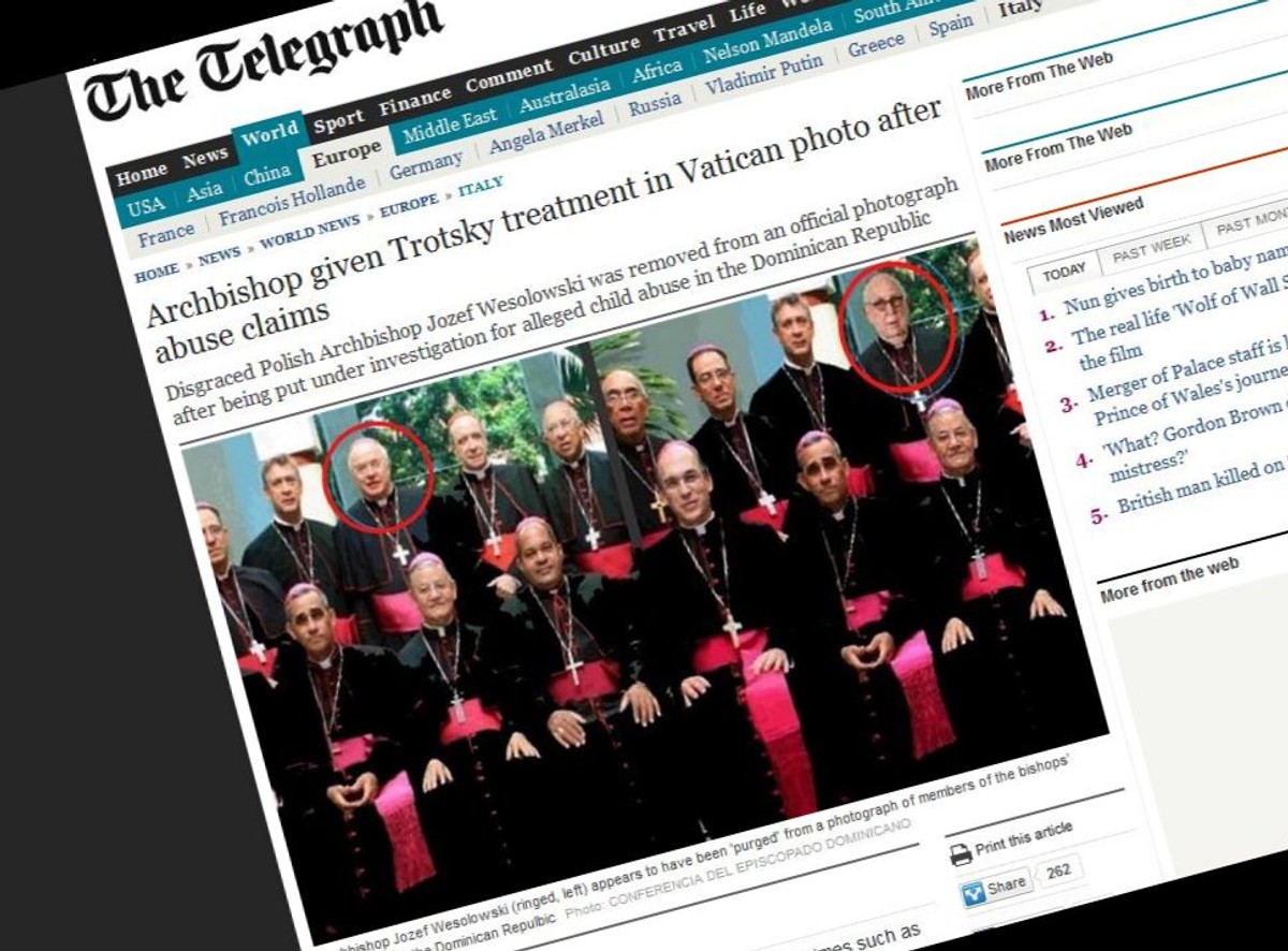 Arcybiskup Józef Wesołowski wyparował ze zdjęcia