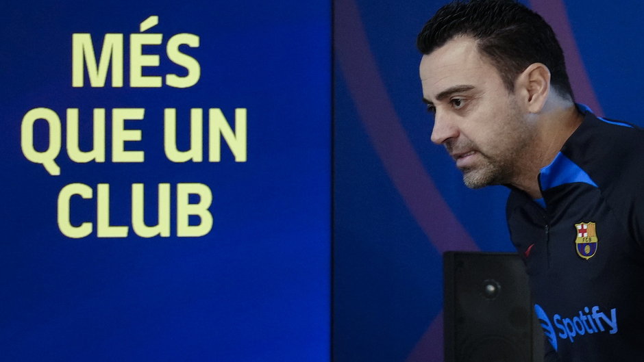 Xavi  na konferencji prasowej