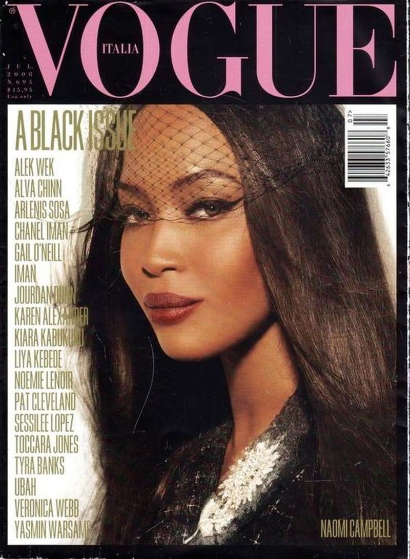 A Vogue Italia 2008-as júliusi lapszámában a sokszínűség előmozdítását célozta meg a fekete szépségek bemutatásával.