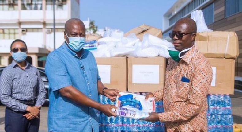 Mahama donates PPEs to Ridge Hospital