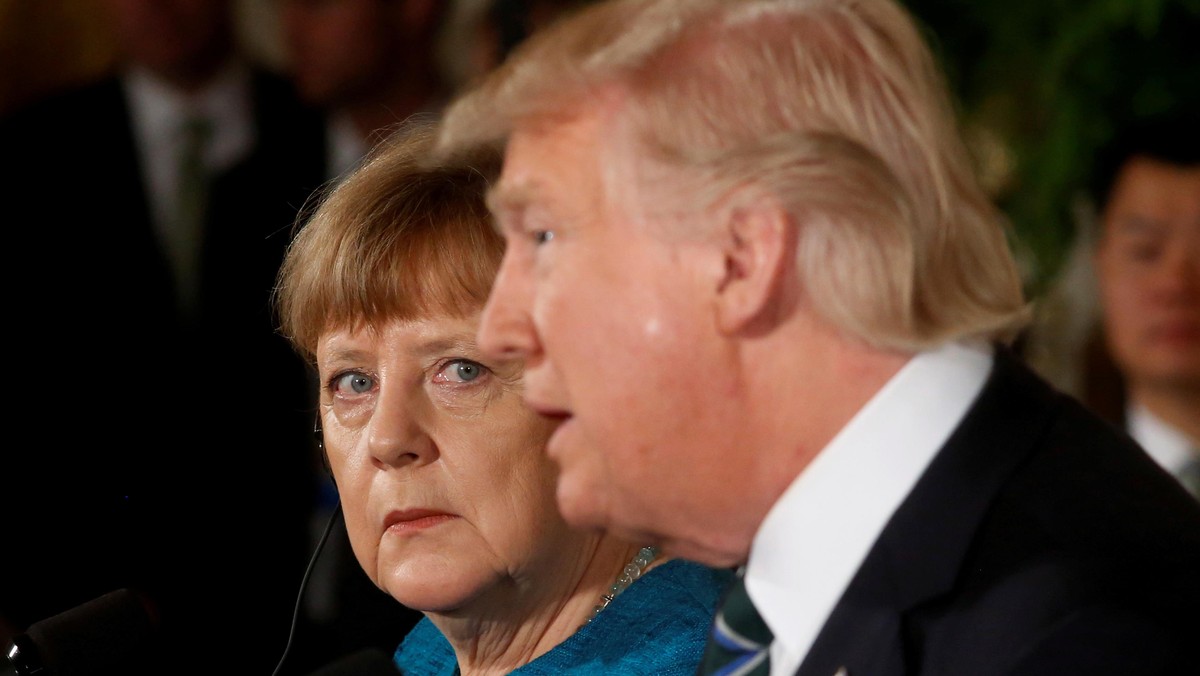 Merkel and Trump hold a joint news conference in the East Room of the White House in Washington