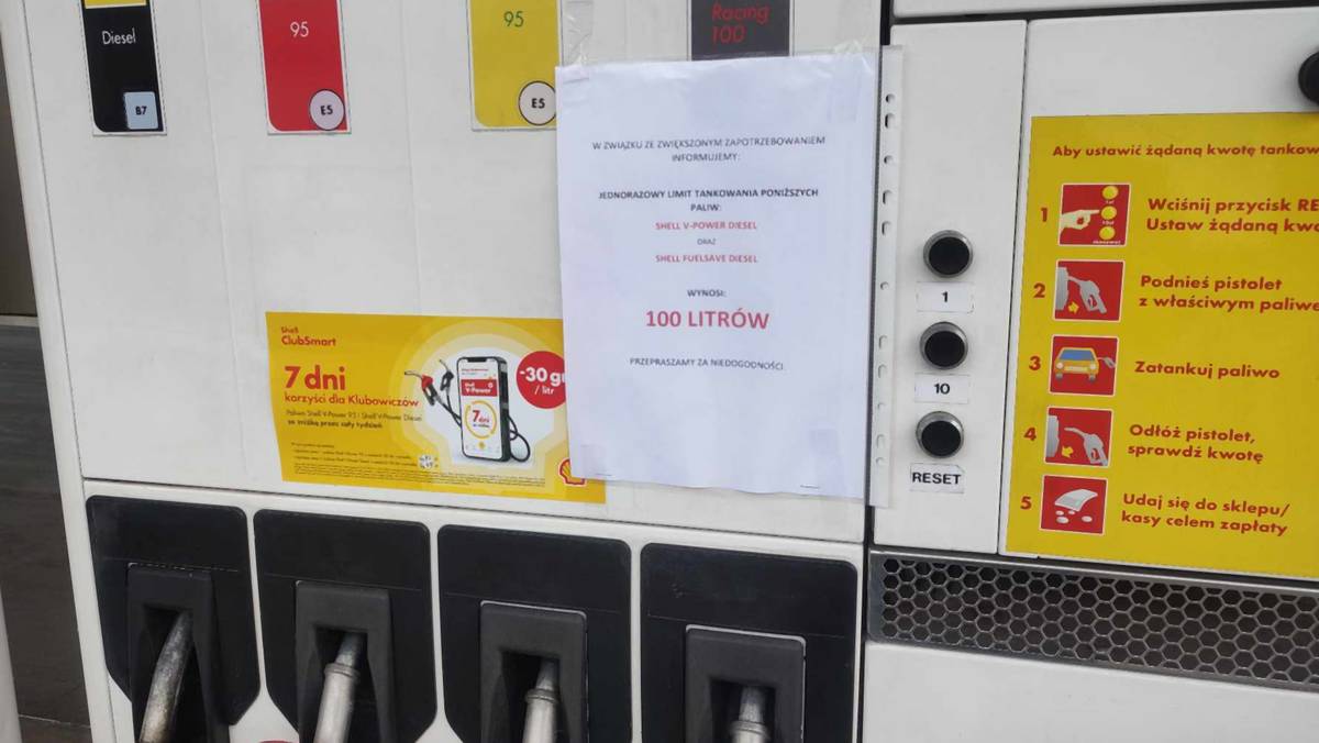 Limit tankowania oleju napędowego na stacji Shell