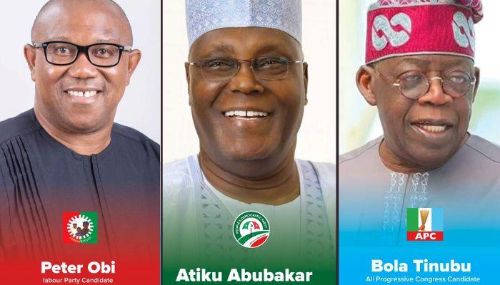 The three frontline presidential candidates for the 2023 election in Nigeria: Peter Obi, Bola Tinubu and Atiku Abubakar. (Businessday)