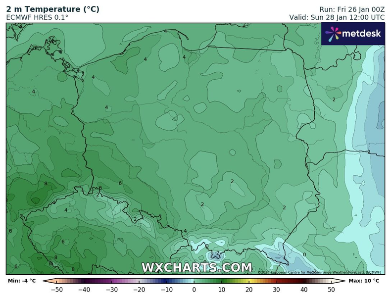 Poza Zakopanem, temperatura w dzień wszędzie będzie dodatnia