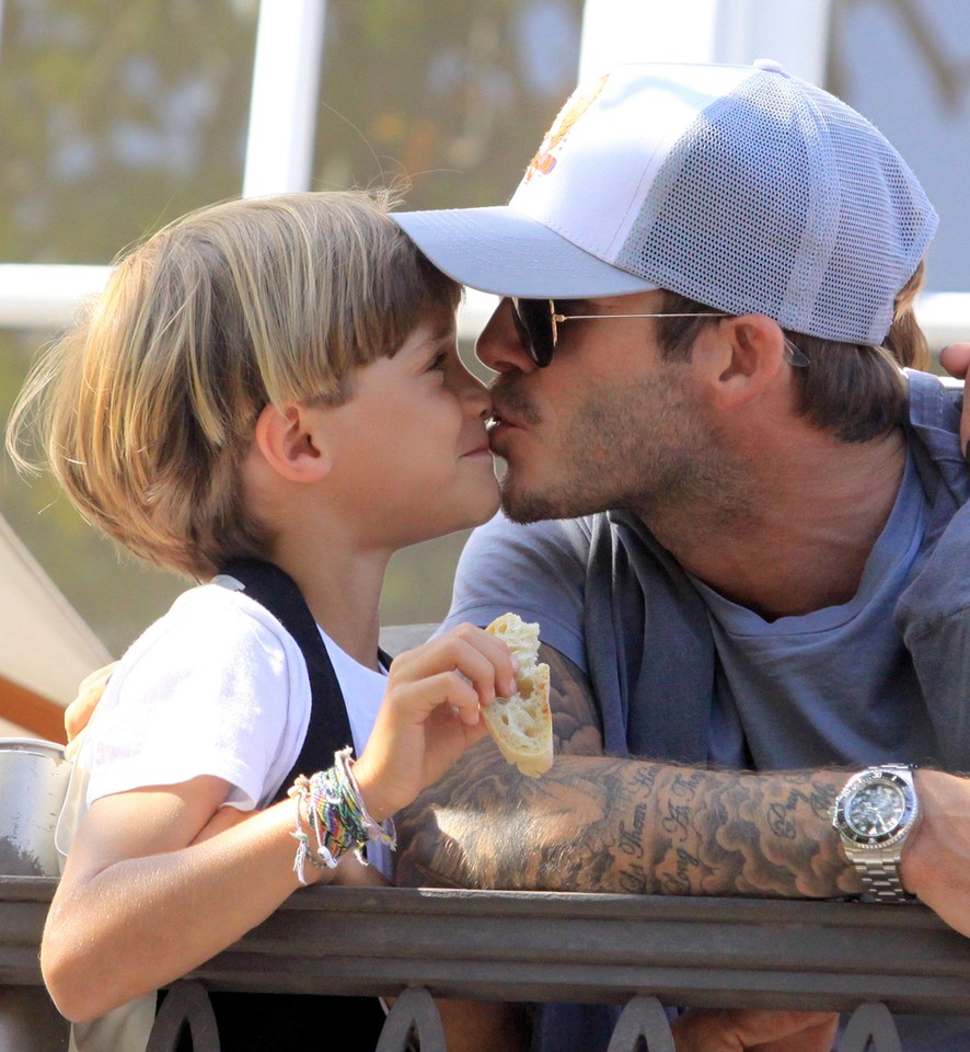 David Beckham z synem Romeo (8 l.)