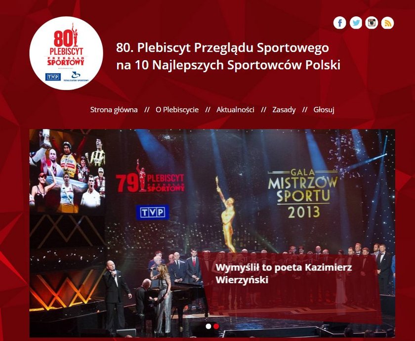 Ruszył 80. Plebiscyt Przeglądu Sportowego na 10 Najlepszych Sportowców Polski 2014!