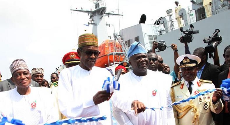 President inaugurates Naval ships in Lagos 