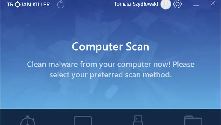 Główne okno programu do usuwania malware - Trojan Killer