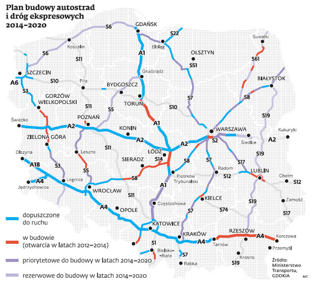 Plan budowy autostrad i dróg ekspresowych 2014-2020