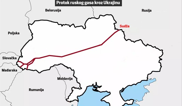 Protok ruskog gasa kroz Ukrajinu