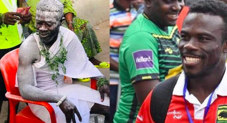 Combination photo of 'priest' and ex-Kotoko defender, Augustine Sefah