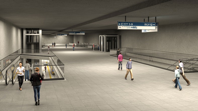 Podziemna stacja Warszawa Zachodnia - Wizualizacja; Źródło: Tramwaje Warszawskie