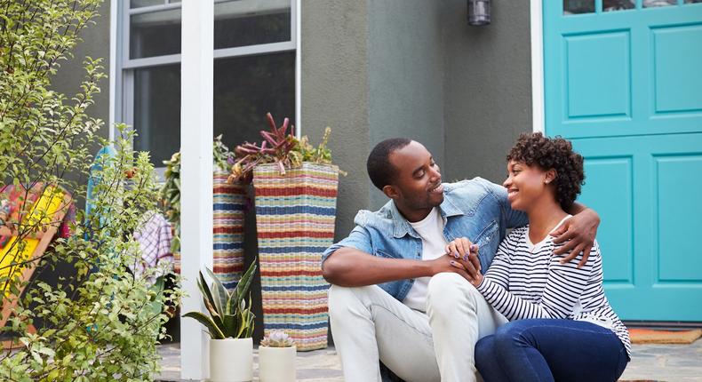 Couple buying home