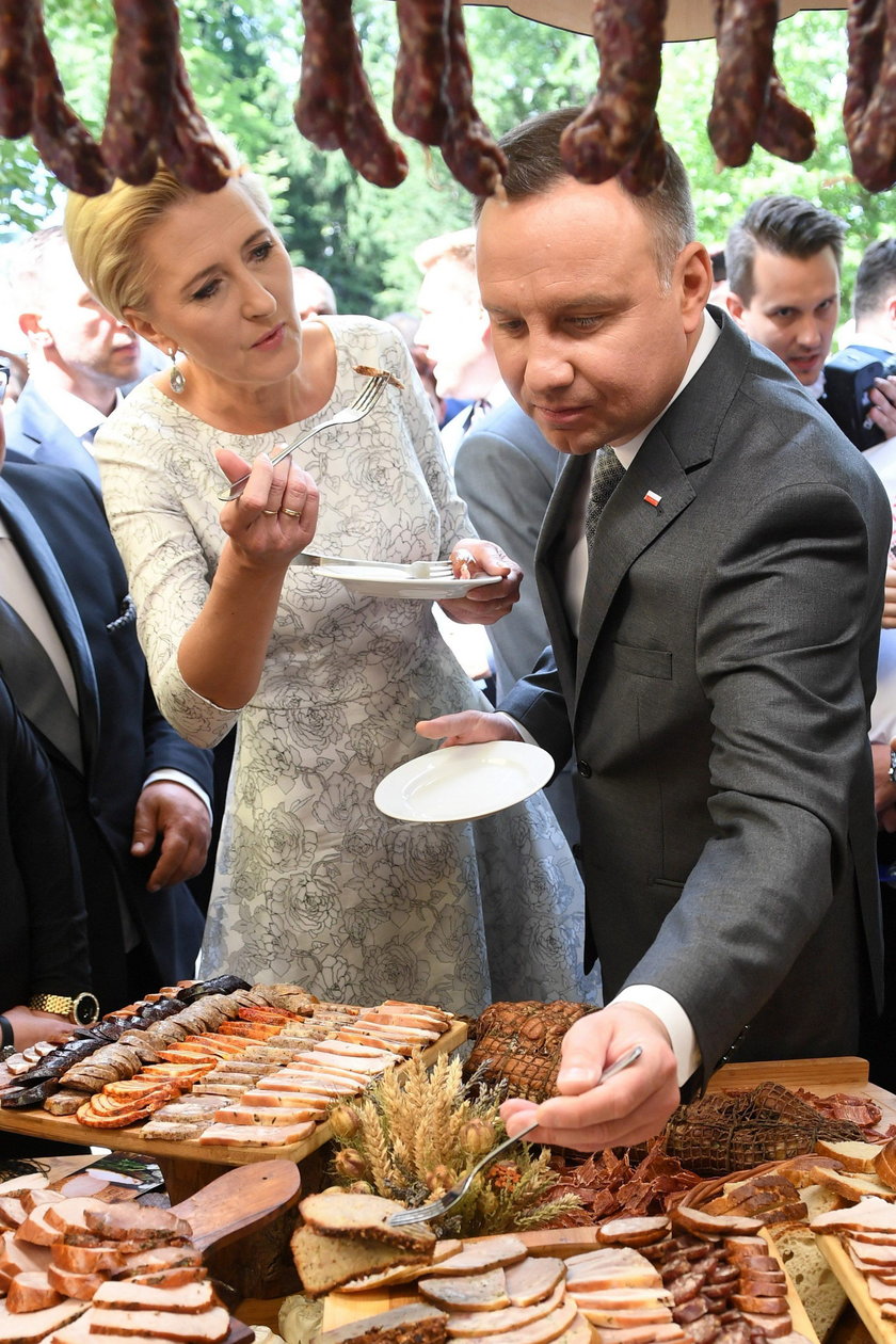 Prezydent Andrzej Duda wraz z małżonką podczas uroczystej gali AgroLigi