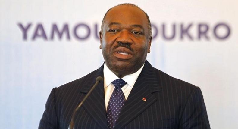 Gabon's president Ali Bongo talks during a news conference with Ivory Coast's President Alassane Ouattara (not pictured) at the presidential palace in Yamoussoukro November 26, 2014. 