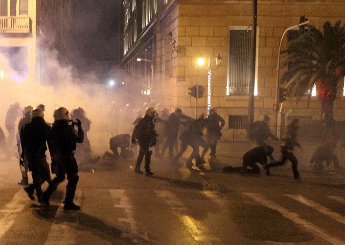 Zamieszki w centrum Aten