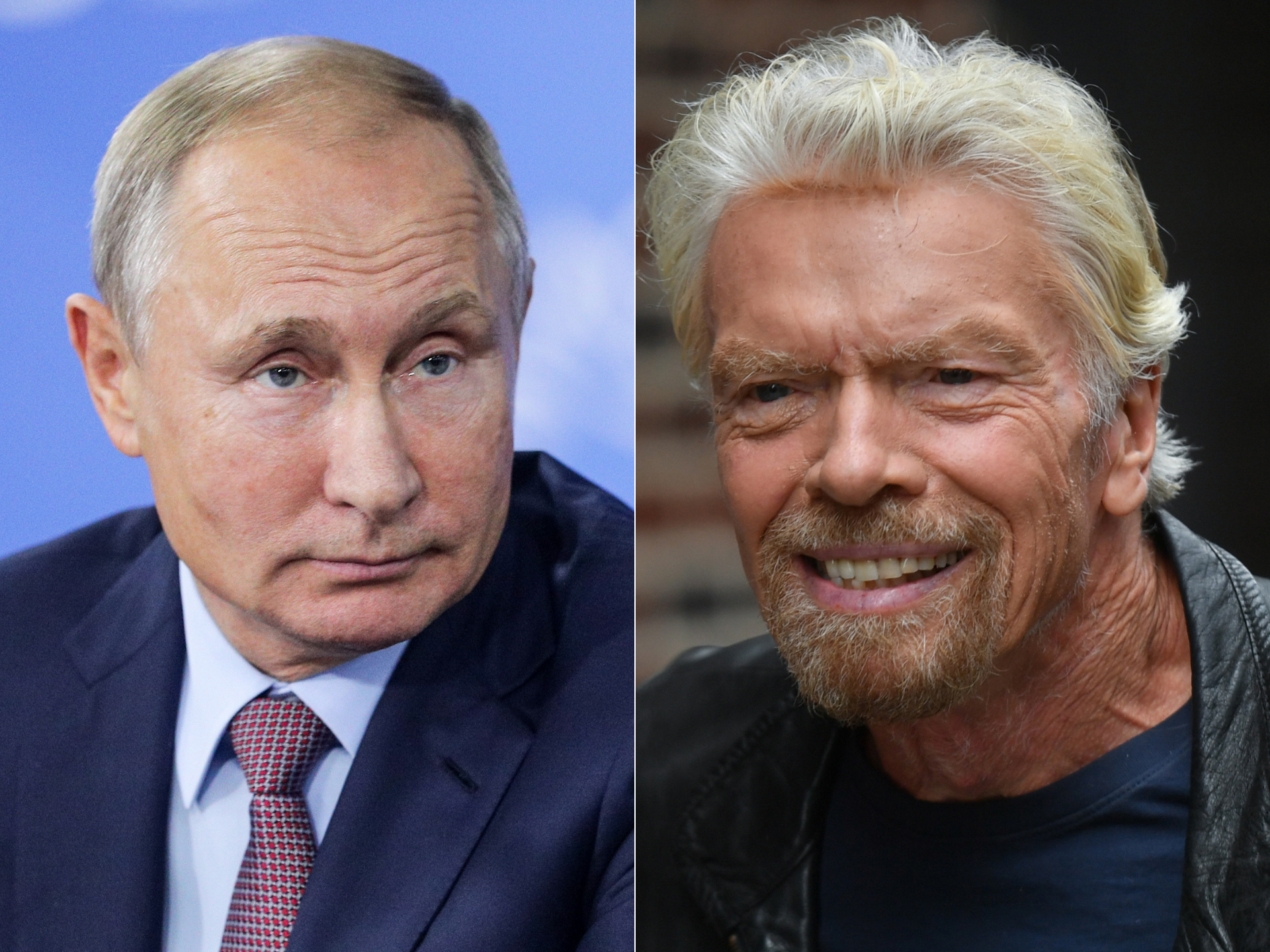 Vladimir Putin a Richard Branson