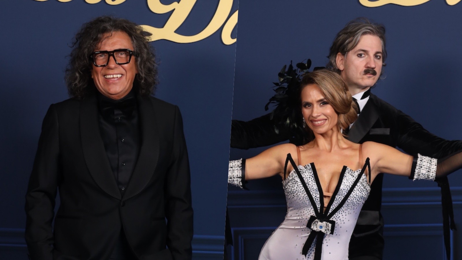 Porotca Richard Genzer a Juraj Mokrý s tanečnou partnerkou Natáliou Glosíkovou.