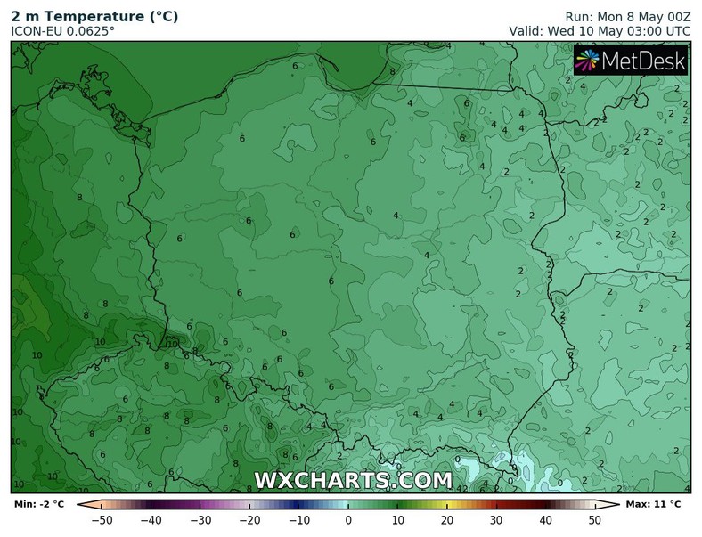 Noce pozostaną chłodne. Im dalej na wschód, tym większe ryzyko przygruntowych przymrozków.