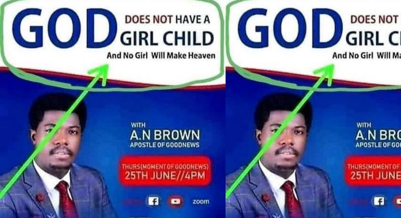 “God doesn’t have a girl child; no girl will make heaven – Pastor stokes unquenchable fire