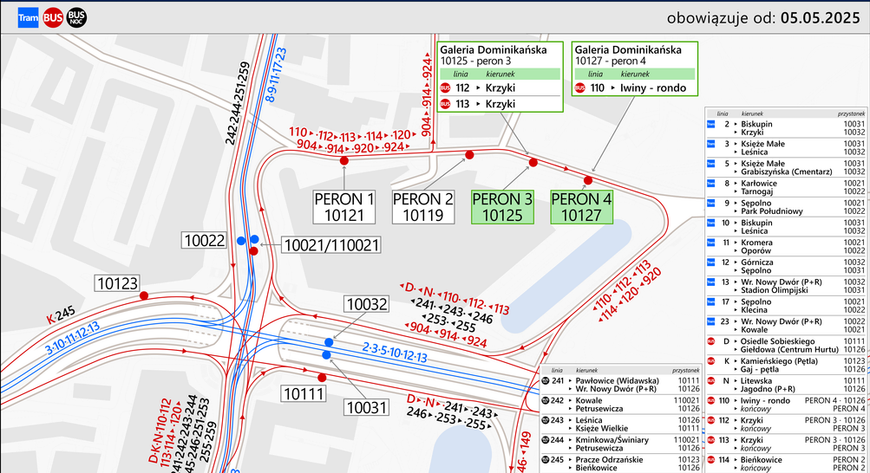 Tak zatrzymają się autobusy na pętli przy Galerii Dominikańskiej