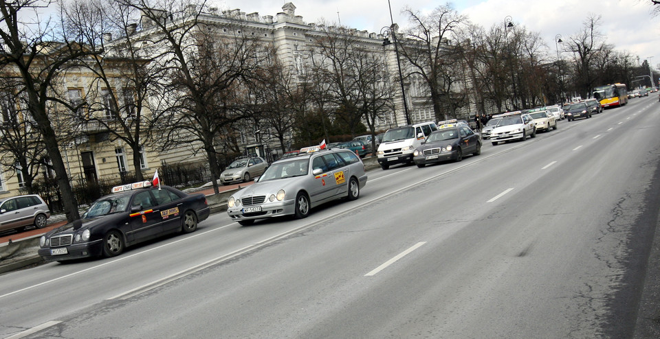 WARSZAWA PROTEST TAKSÓWKARZY