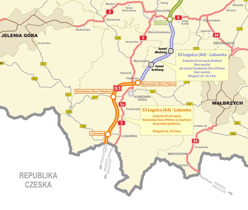 Tunel w ciągu drogi ekspresowej S3 na Dolnym Śląsku