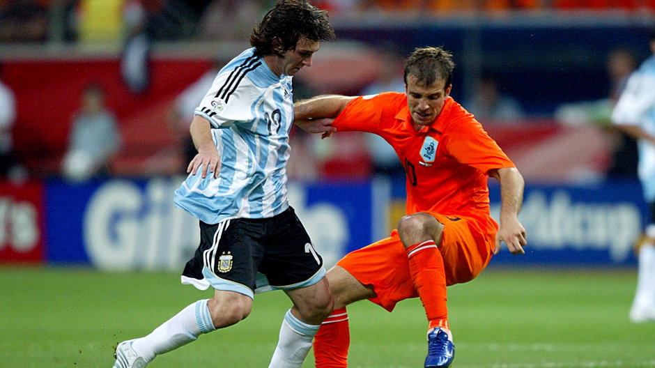 Leo Messi (z lewej) i Rafael Van der Vaart (MŚ 2006)
