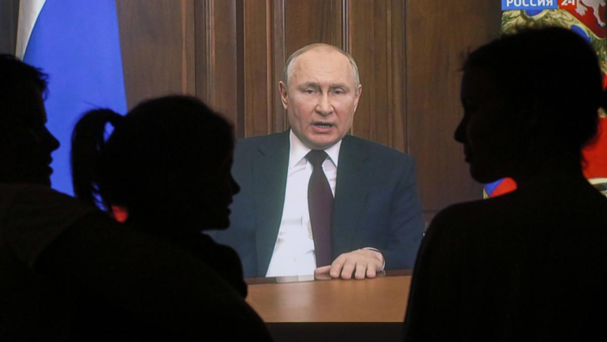 Prezydetn Rosji Władimir Putin wygłasza orędzie do narodu