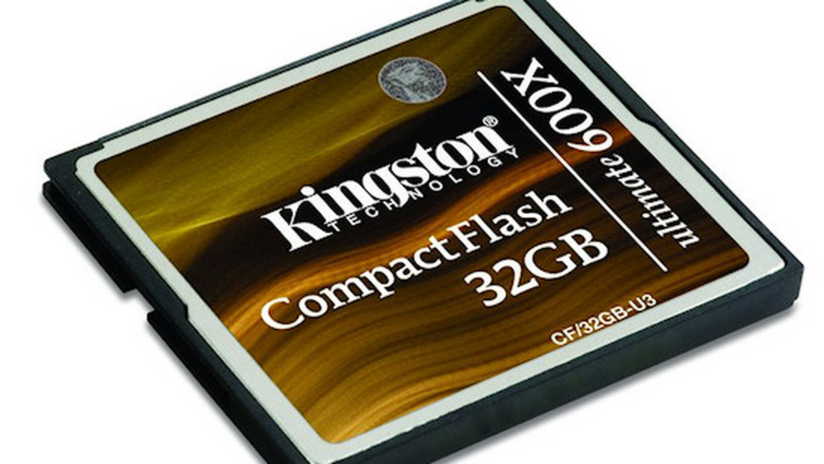 Kingston wprowadził do sprzedaży swoją najszybszą kartę pamięci CF z transferem 600x. Kingston CompactFlash Ultimate 600x jest przeznaczona przede wszystkim dla profesjonalnych fotografów i zapewnia prędkość zapisu i odczytu na poziomie 90 MB/s.